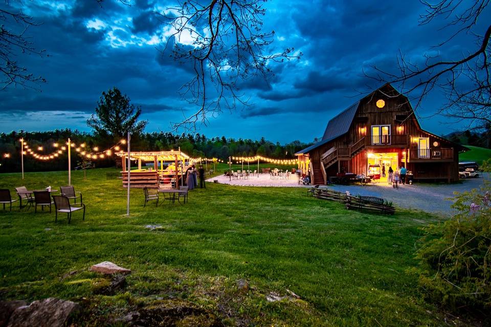 Lighted Beverage Shed and Pati