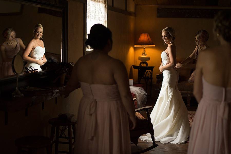 Bride and her bridesmaid