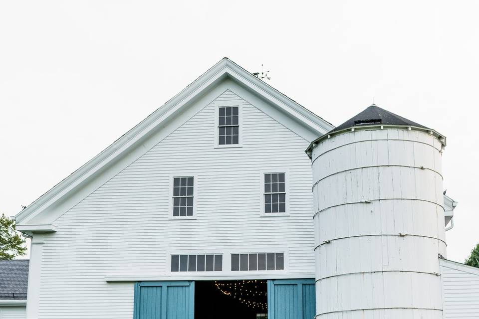 Back of the barn, blue doors