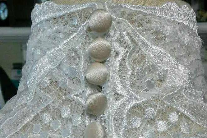 Close up of lace detailing