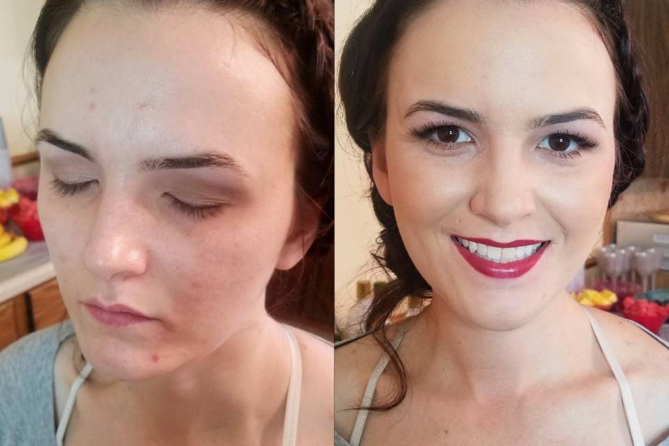Natural-glam before and after
