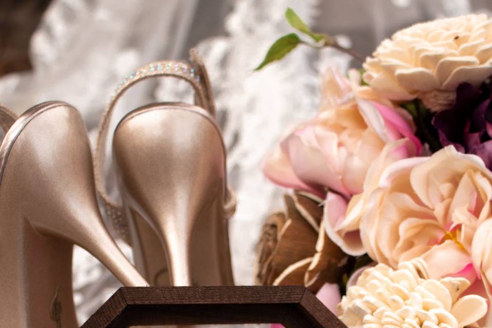 Flowers, shoes, and rings