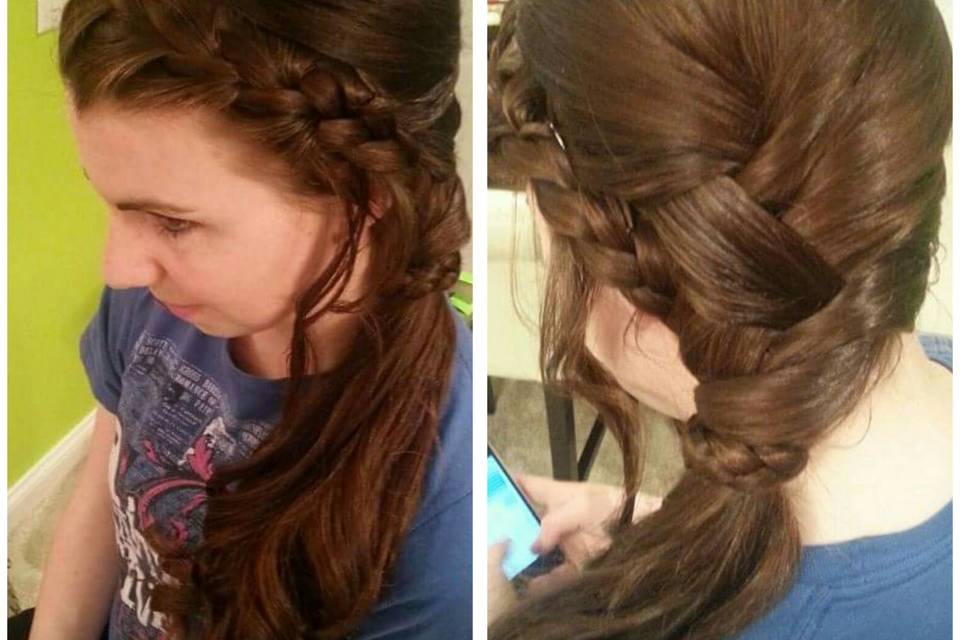 Front and back of braids