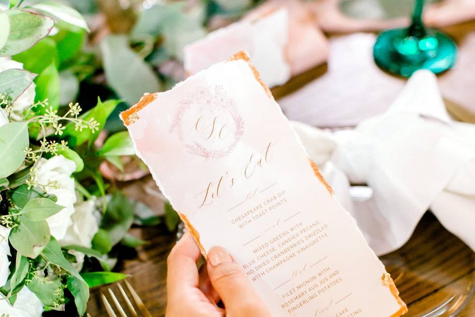 Menu card