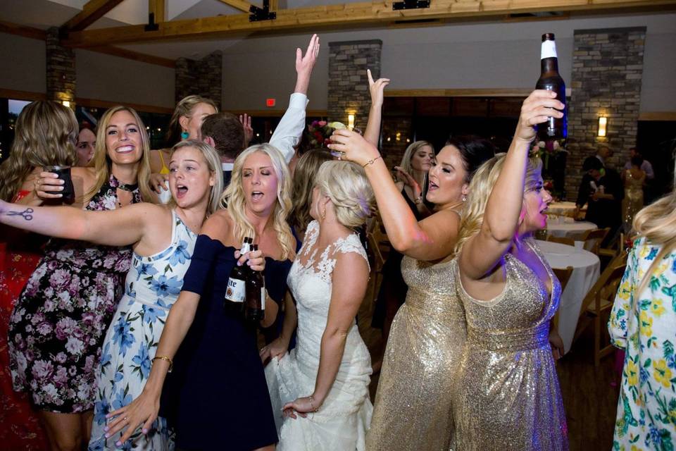 Surrounding the bride