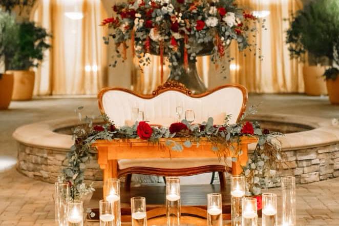 Bride and groom table