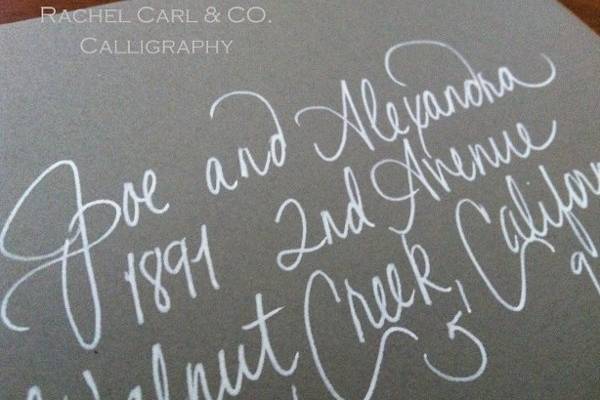 Rachel Carl & CO. Calligraphy