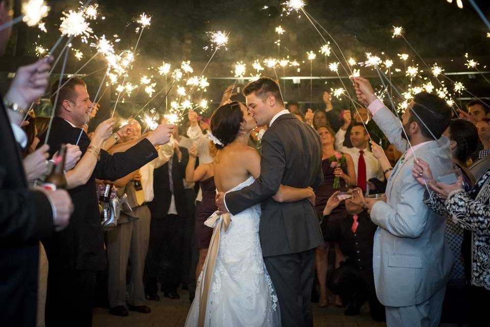 Couple with their guests