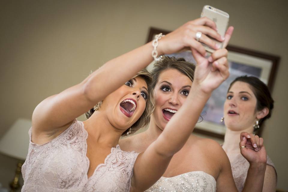 Bride with the bridesmaids