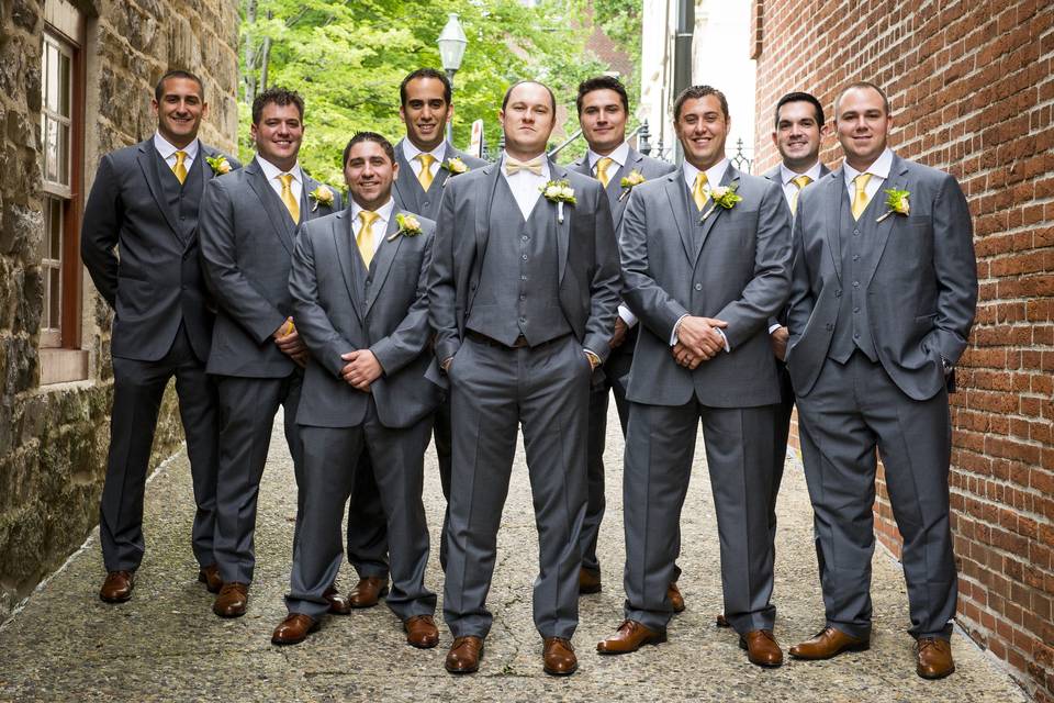 Groom with the groomsmen