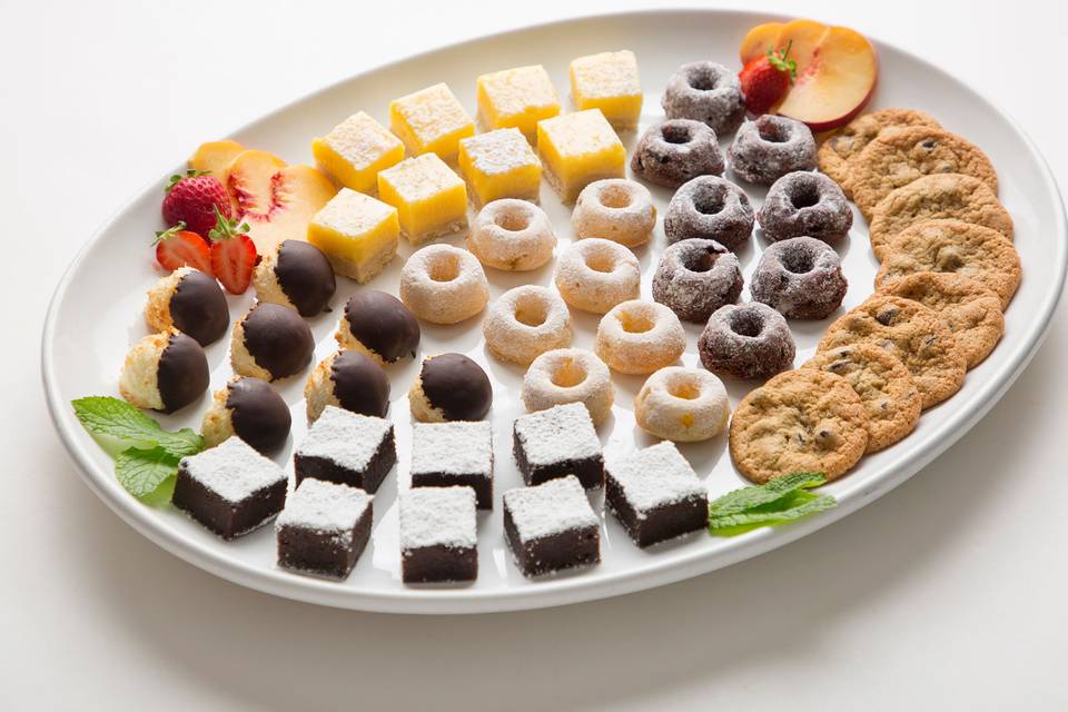 Assorted Dessert Platter. Mini donuts, bars, and cookies. What more could you want.
