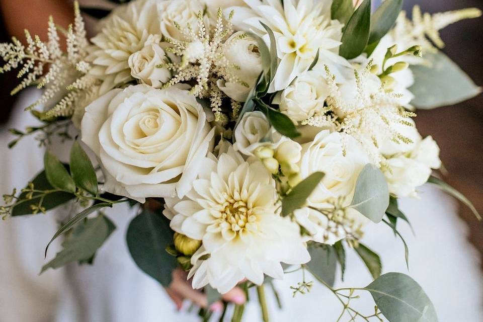 All white bouquet