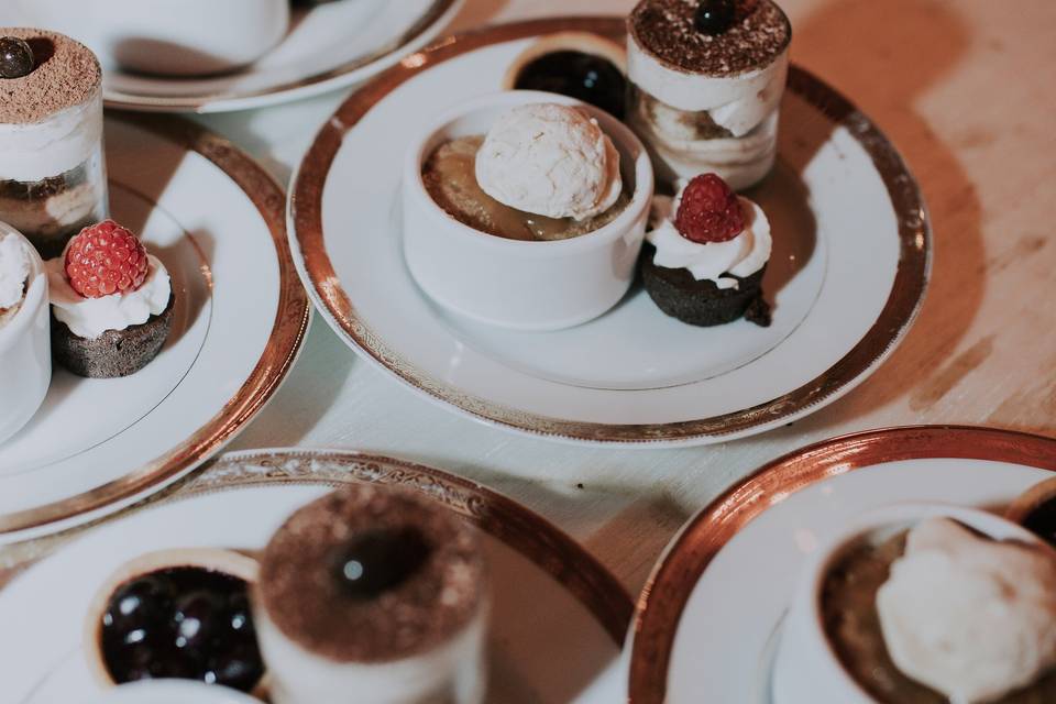 Plated mini desserts