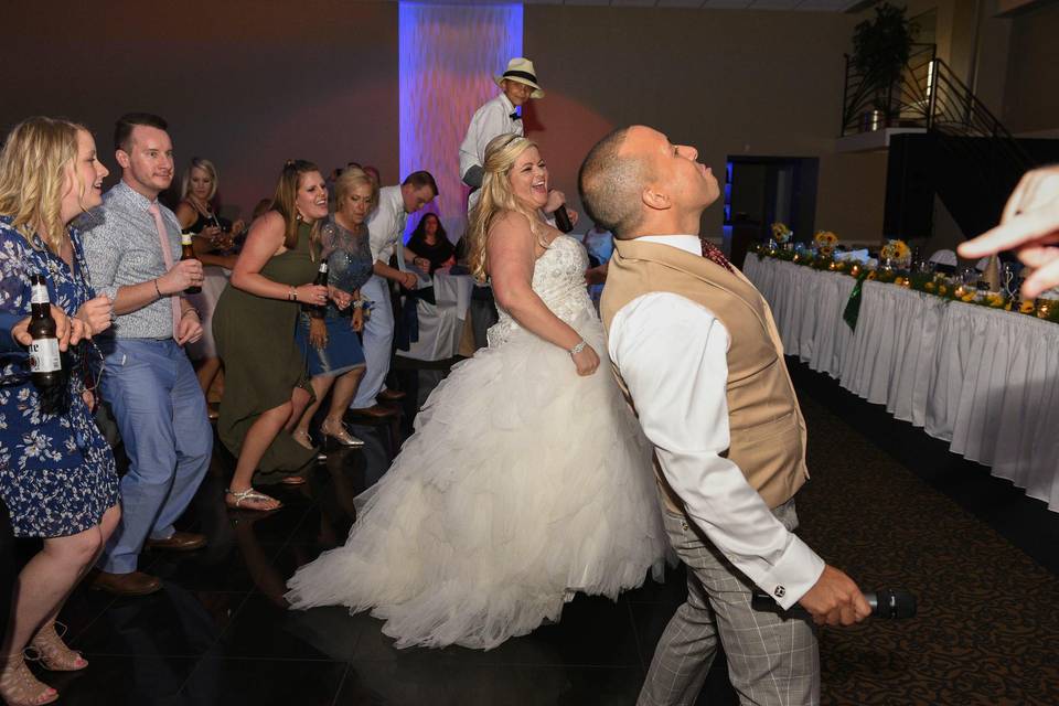 Newlyweds leading the dance floor