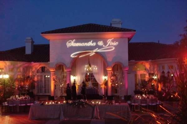 Wedding Reception with Custom Gobo and uplighting