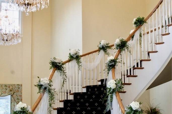 Floral stairway entrance