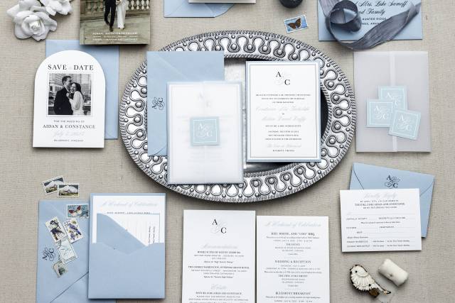 Blue & White Invitation