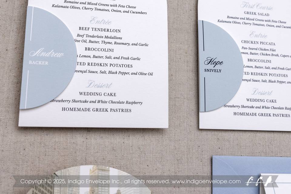 Personalized Menu Cards