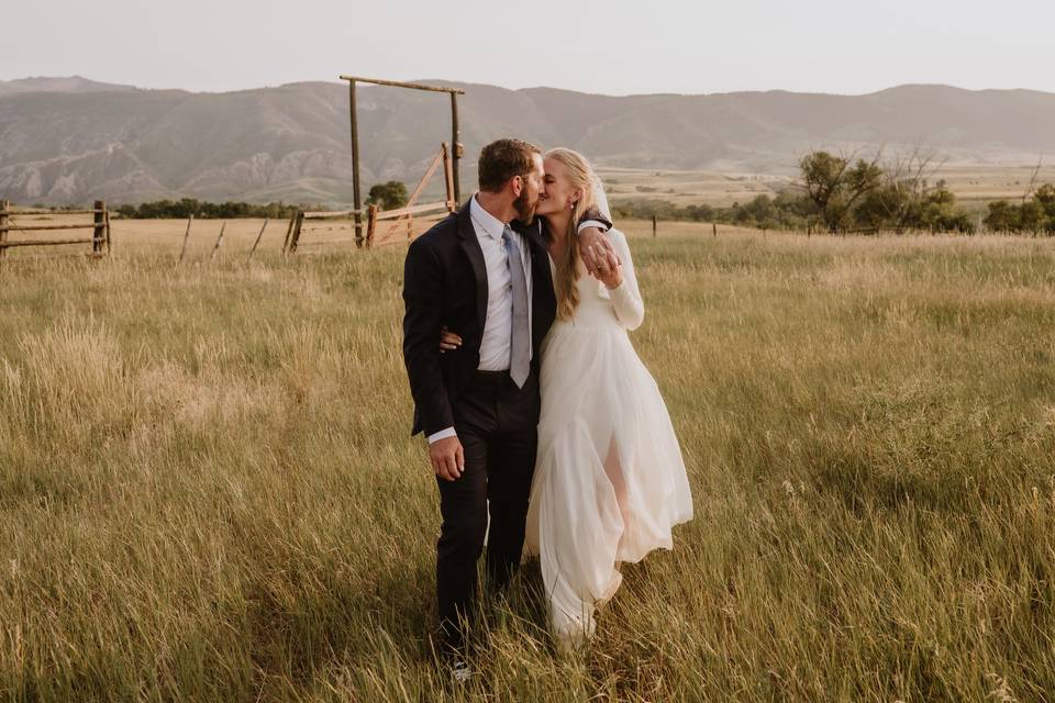 Couple with a mountain backdrop