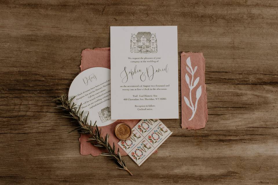 Wedding Invitation Flatlay