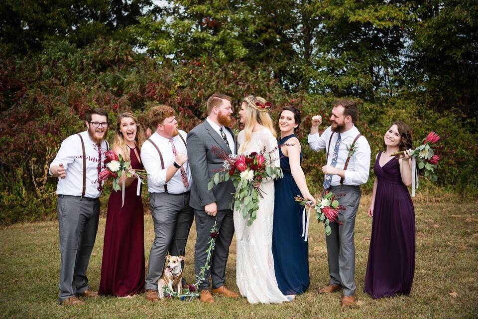 Newlyweds and their guests