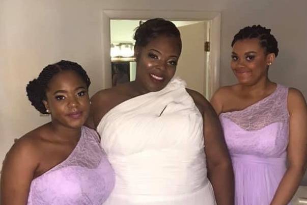 Bride and bridesmaids