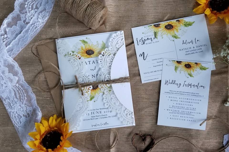 Sunflower wedding suite