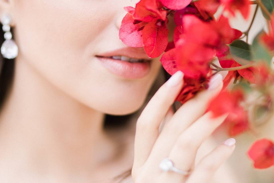 Bride embellished with flowers