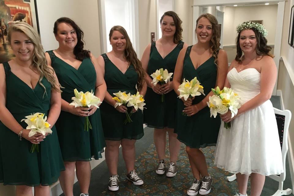 Green dresses