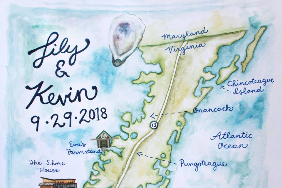 Eastern Shore Wedding Map