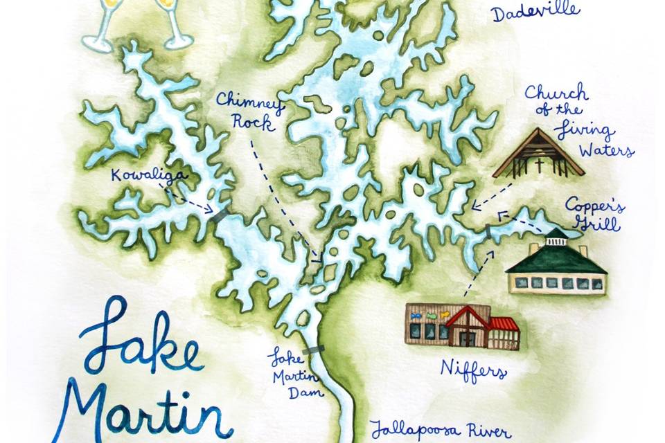 Lake Martin Wedding Map