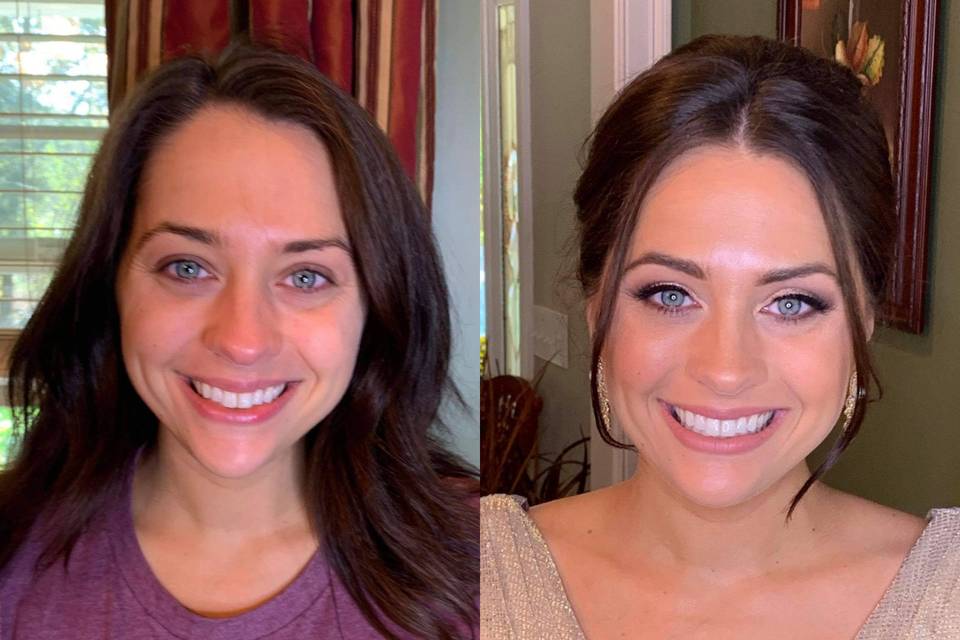Bridesmaid before + after