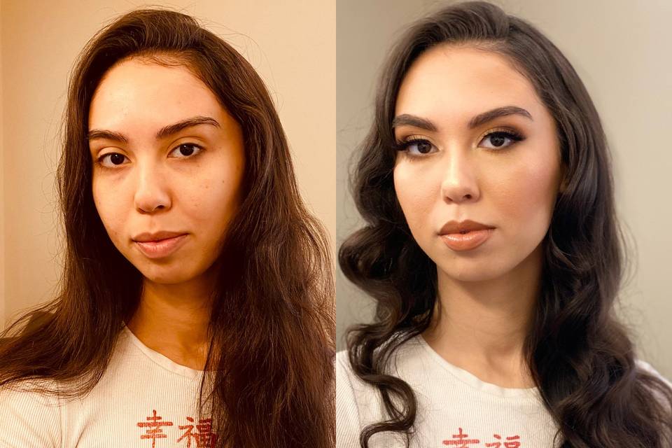 Bridal look before + after