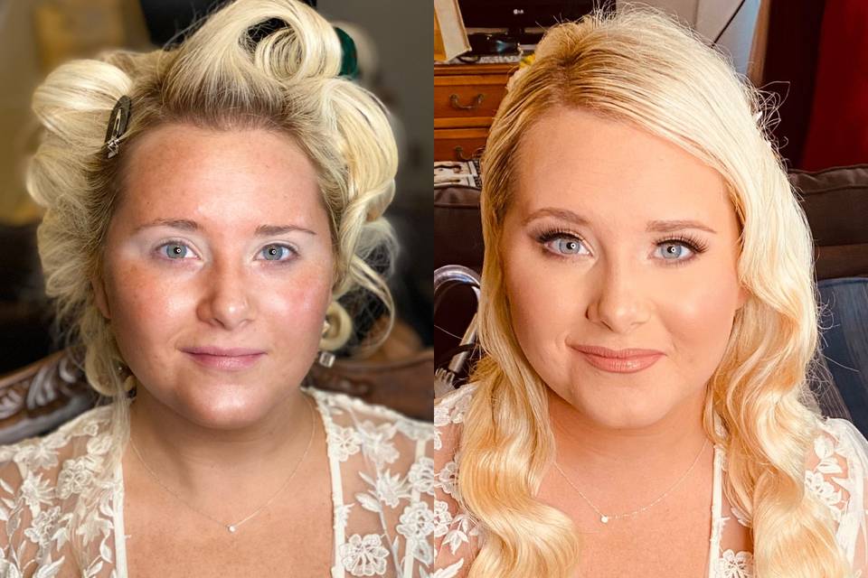 Bride before + after