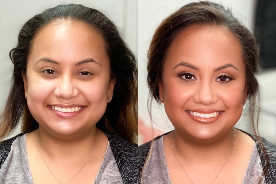 Bridal trial before + after