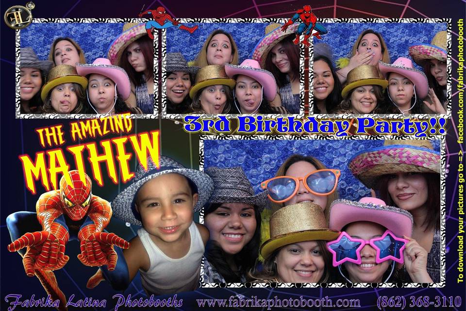 Mathews 3rd Birthday Kids Partyfiesta de ninos photobooth rental