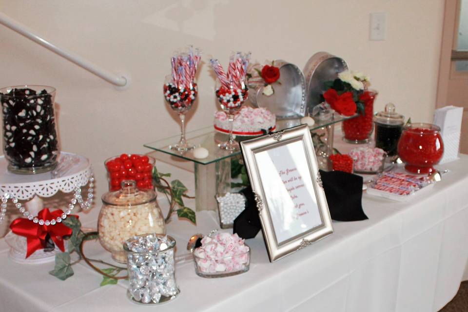Sweetheart candy table
