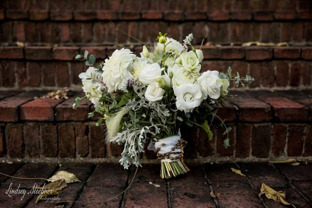 Bouquet and bricks