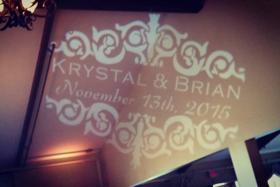 Wedding monogram uplighting