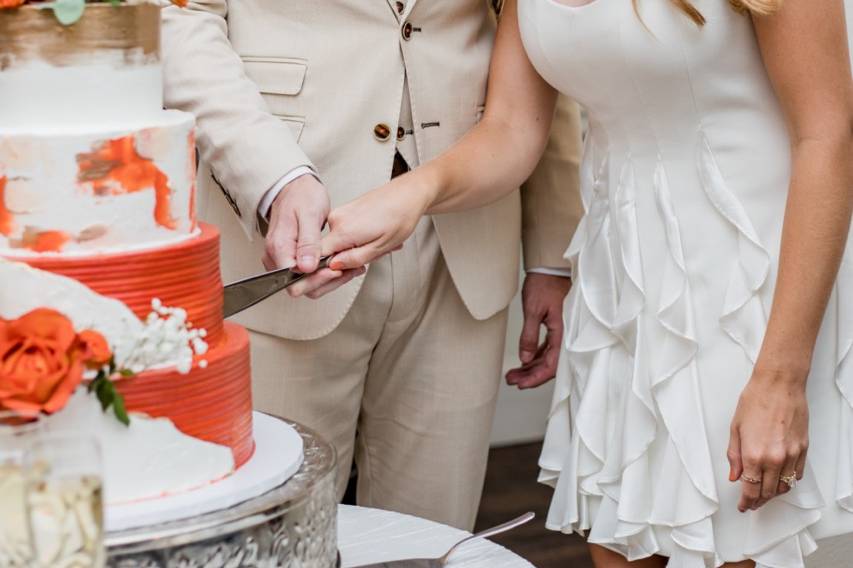 Couple Cutting Cake