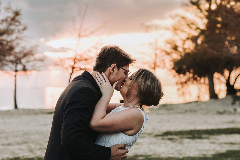 Kiss by the sunset