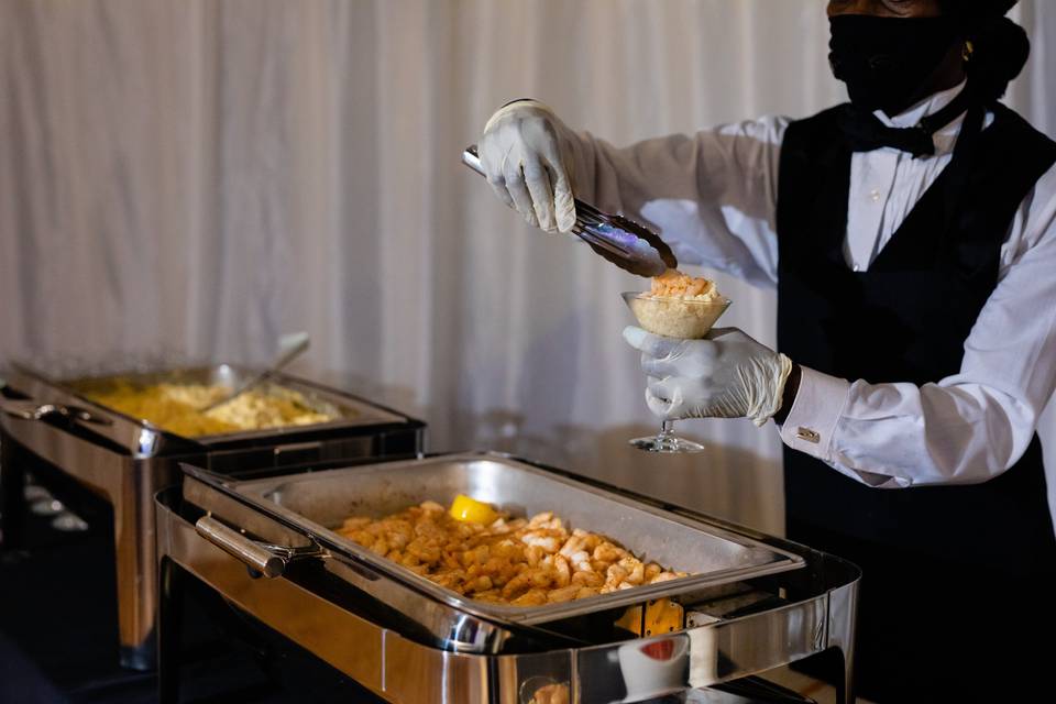 Shrimp and grits station