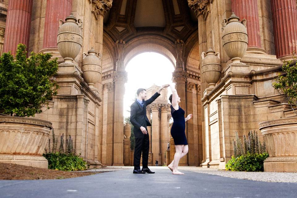 Gorgeous, fun engagement session @ Palace of Fine Arts, SF