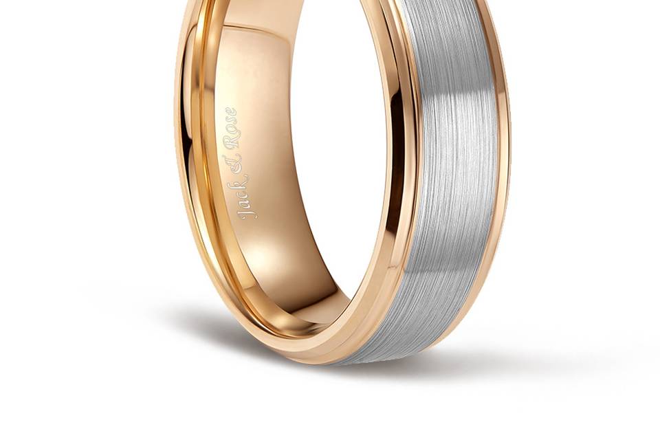 Gold and silver tungsten rings