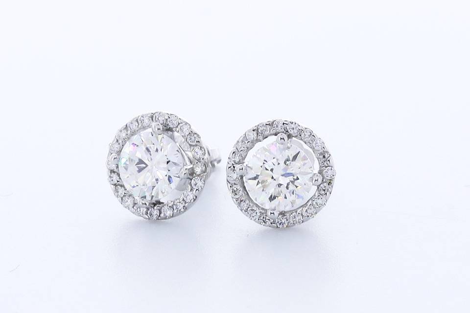 Pave-framed diamond earrings