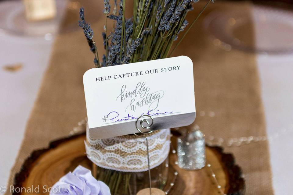 Simple Lavender Table Center