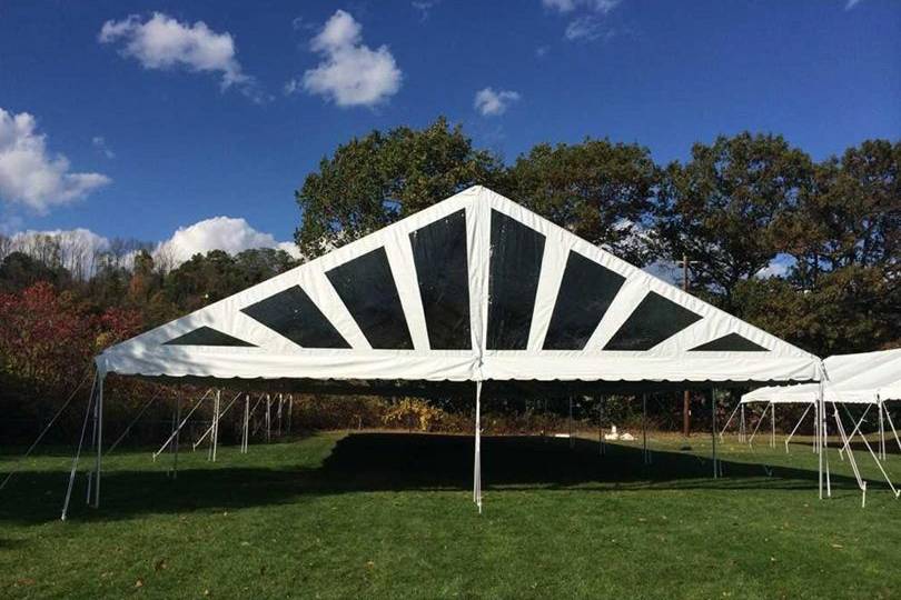 Choose our Sunburst Gable Tent without walls. Add shade and style to your event!