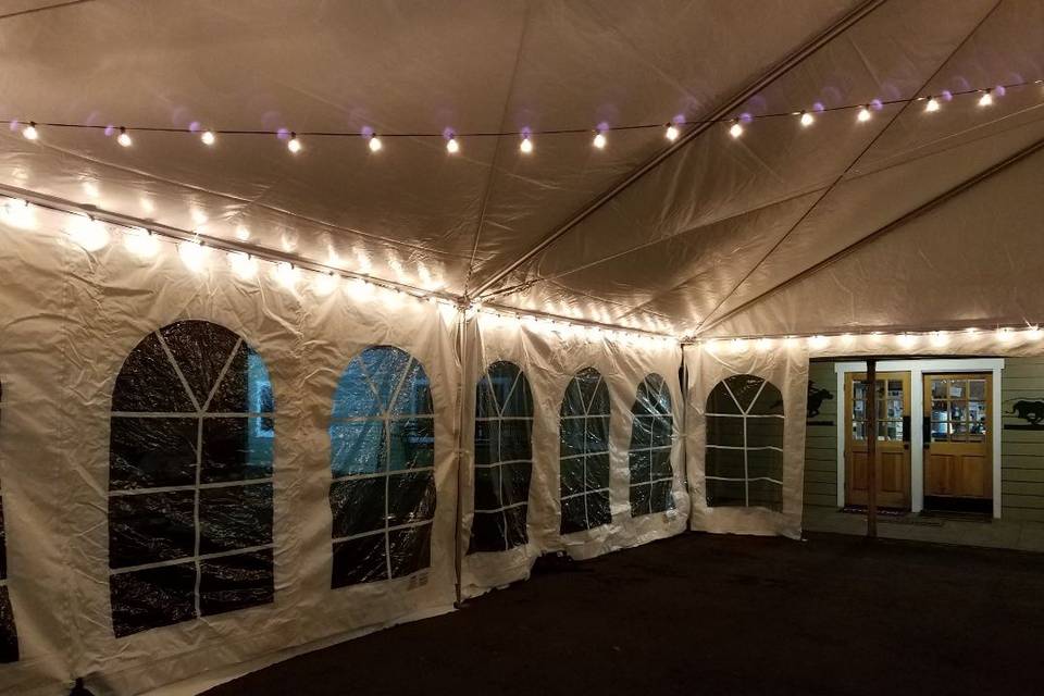 Light up your evening reception in our Sunburst Gable Tent