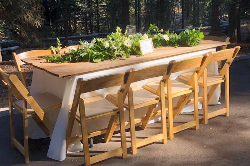 Wooden table and chairs