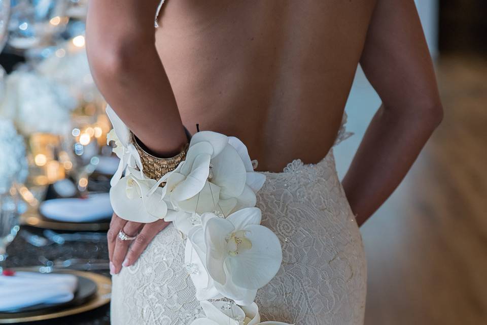 Bride in her wedding gown